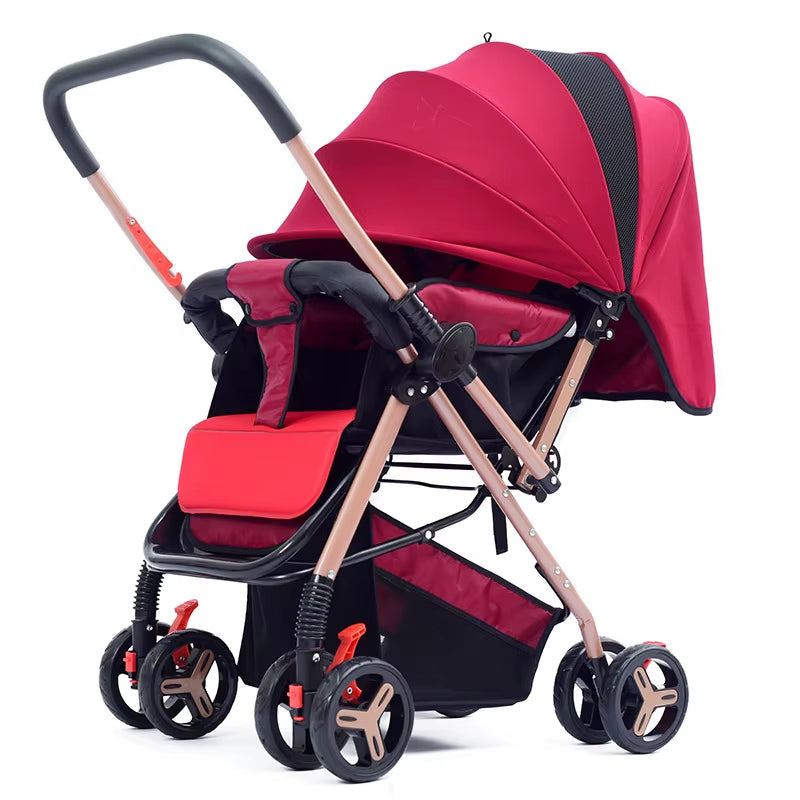 2025 New Style Four-Wheel Baby Stroller Lightweight Foldable Baby Stroller with Two-Way Function