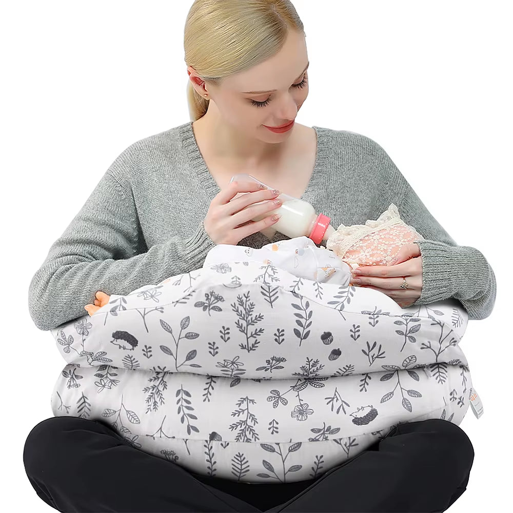 Adjustable Nursing Pillow for Breastfeeding, Breast Feeding Pillow Bottle Feeding Support for Mom and Baby, Removable Cover