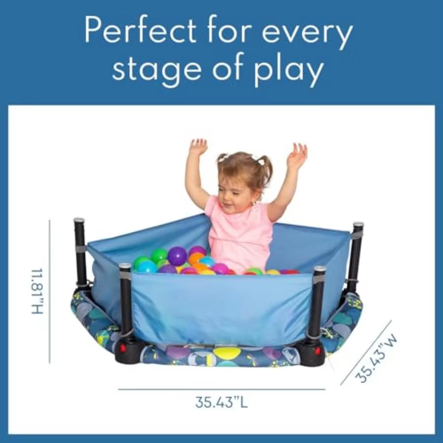 3 in 1 Folding Ball Pit and Bouncer - Ball Pit Tent and Trampoline with Handle - Ages 10 Months to 5 Years