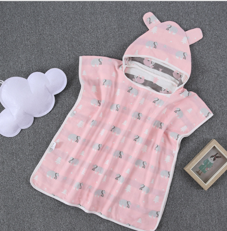 Four Layers Of Gauze Baby Bath Towel Cloak Cotton Gauze Children Bath Towel