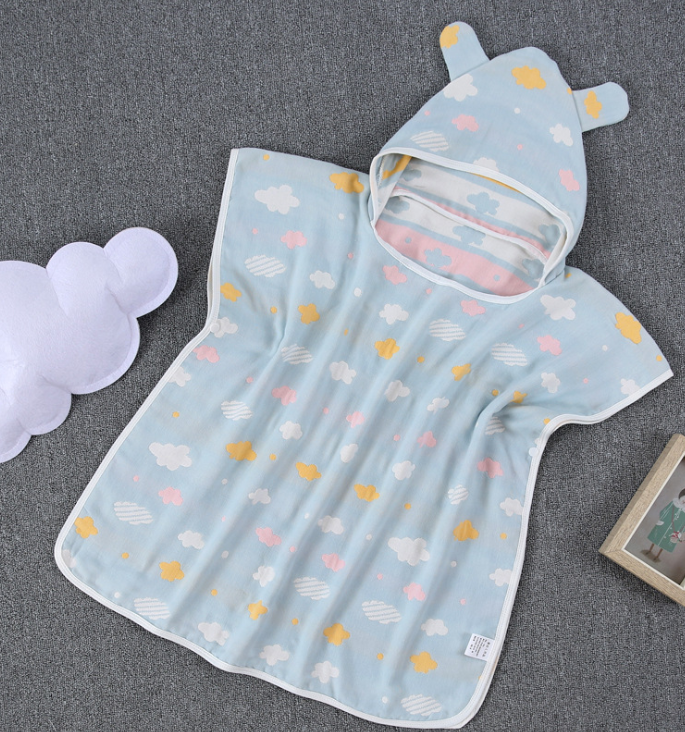Four Layers Of Gauze Baby Bath Towel Cloak Cotton Gauze Children Bath Towel