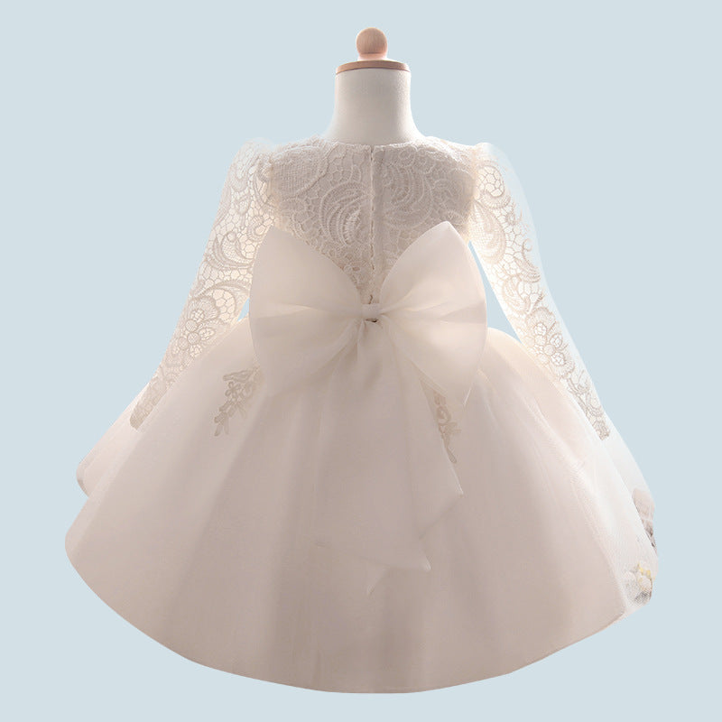 Autumn and winter new baby dress, hundred days of age lace wedding dress, baby wash dress, Princess Dress