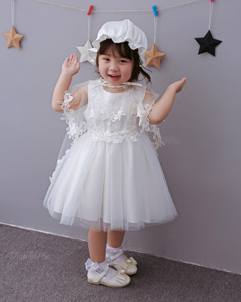 2021 full moon baby baby wash dress Princess Dress Baby Dress shawl Hat Winter Dress Skirt