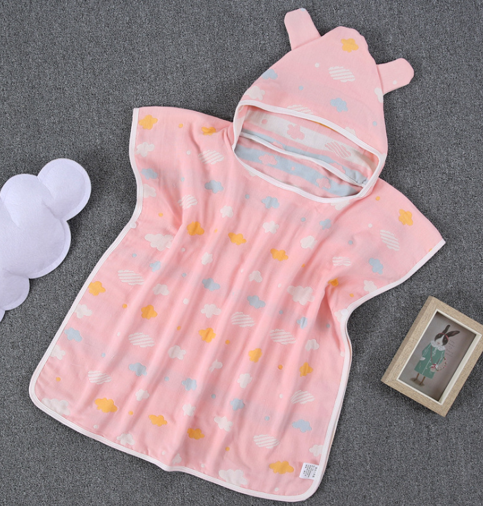 Four Layers Of Gauze Baby Bath Towel Cloak Cotton Gauze Children Bath Towel