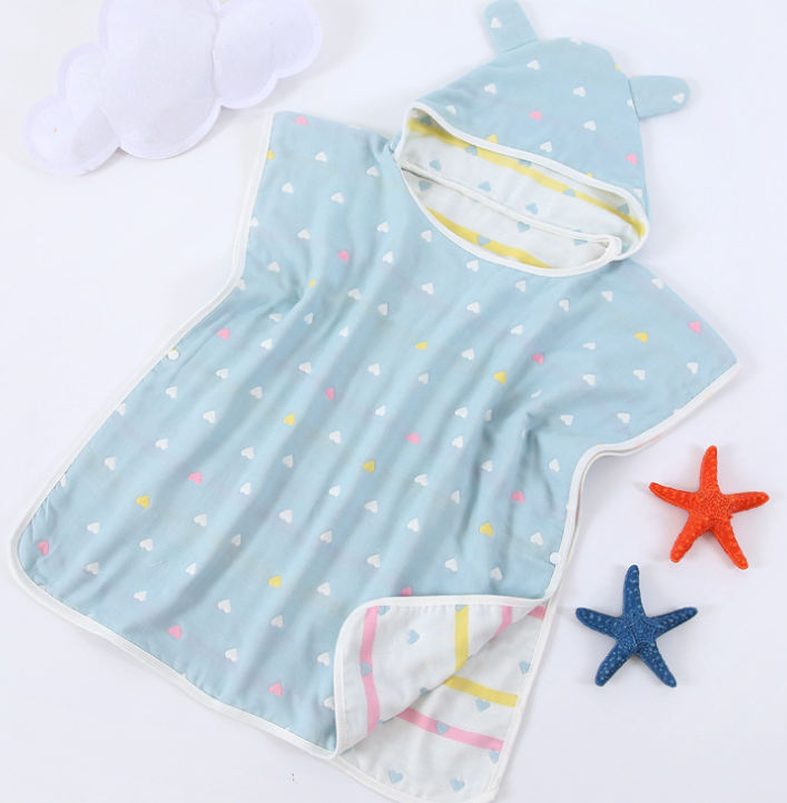 Four Layers Of Gauze Baby Bath Towel Cloak Cotton Gauze Children Bath Towel