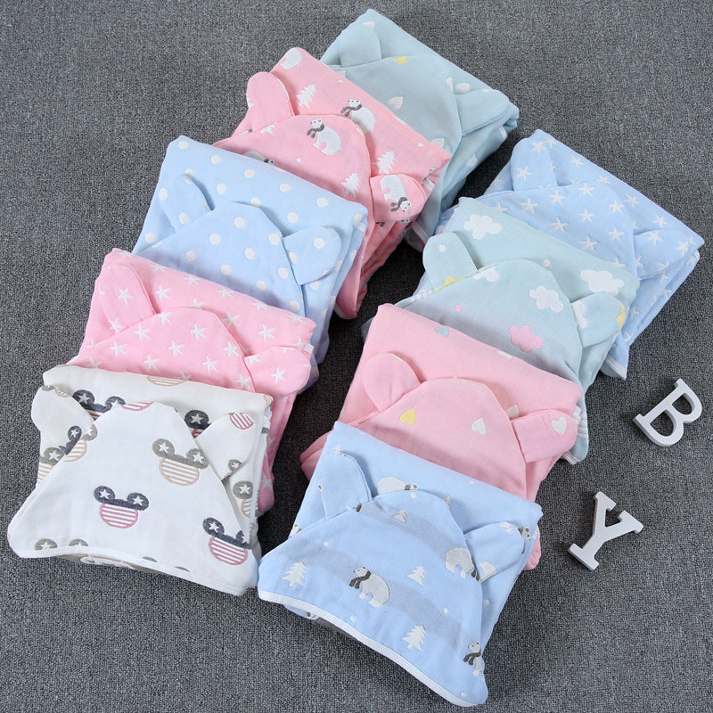 Four Layers Of Gauze Baby Bath Towel Cloak Cotton Gauze Children Bath Towel