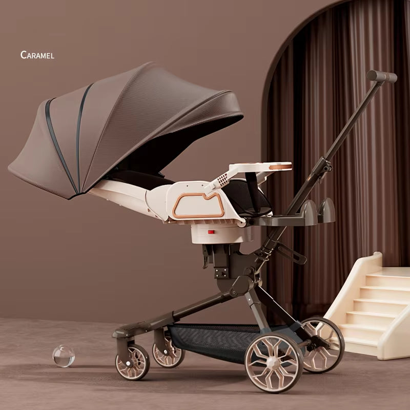 Travel Folding Prams Sit and Lie down in Both Directions Baby Carriage Shock Absorption Four Wheels Cart Baby Accessories