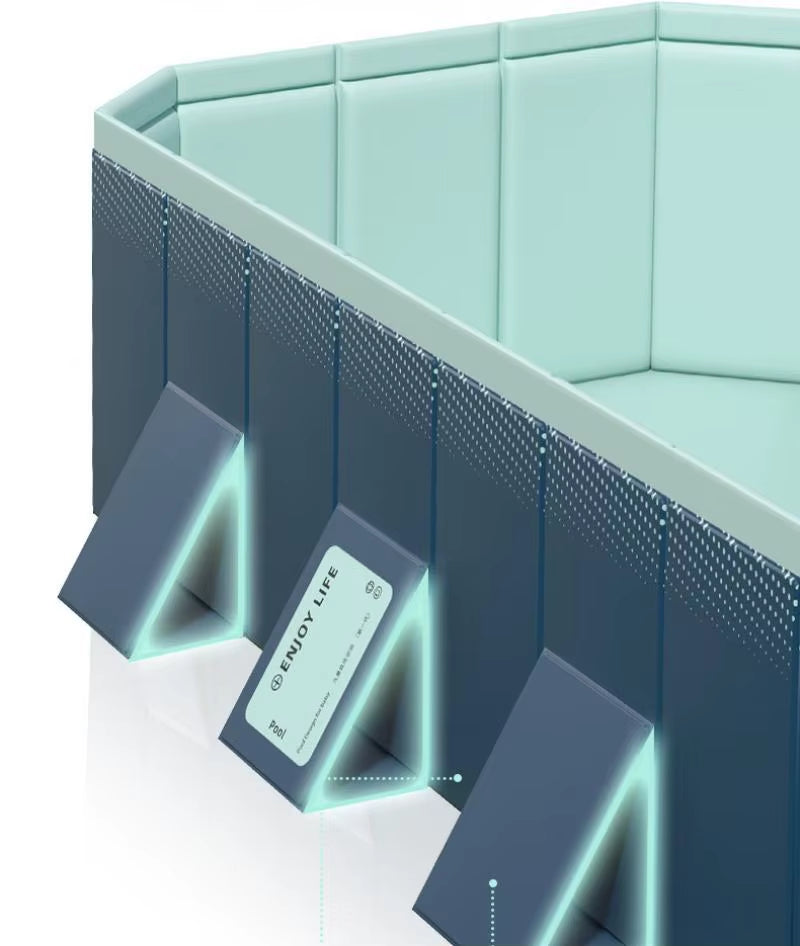 2.6M 3M Foldable Non-Inflatable Kids' and Adults' Outdoor Swimming Pool - Hard Plastic Shell,Kid Pool for Backyard 