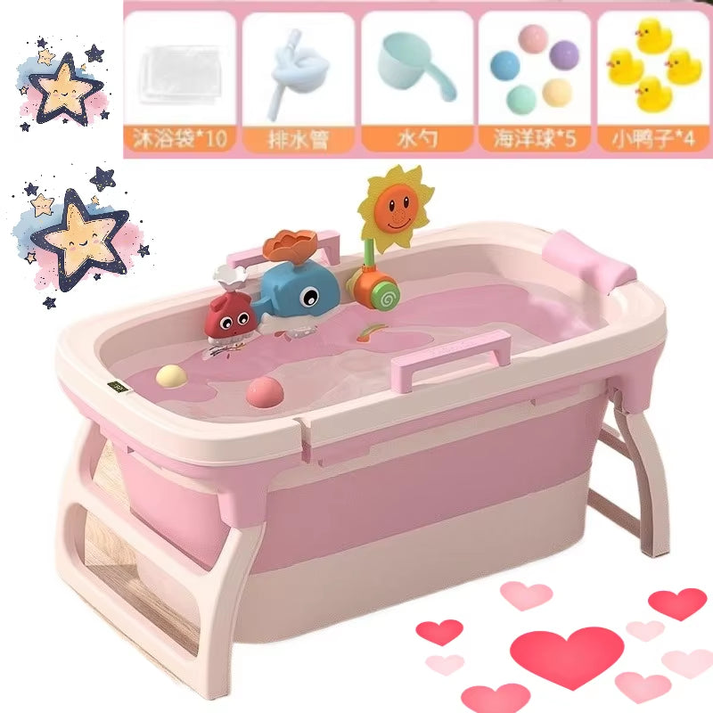 Baby Bath Foldable Newborn King Size Children'S Swimming Bucket Household