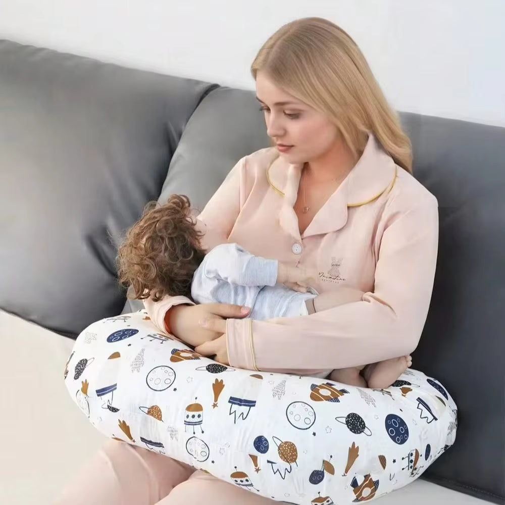 Baby Breastfeeding Pillow Nursing Pillow for Period Lactation Maternity Feeding Cushion with Breathable Fabric Cute Print