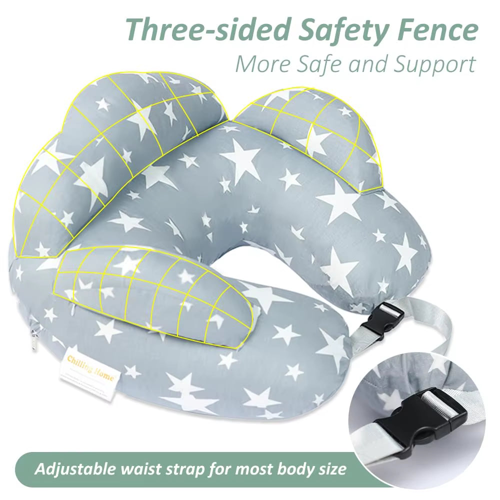 Adjustable Nursing Pillow for Breastfeeding and Bottle Feeding, Removable Cover, Newborn Essentials