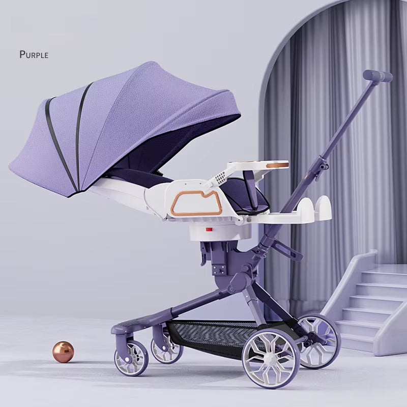 Travel Folding Prams Sit and Lie down in Both Directions Baby Carriage Shock Absorption Four Wheels Cart Baby Accessories