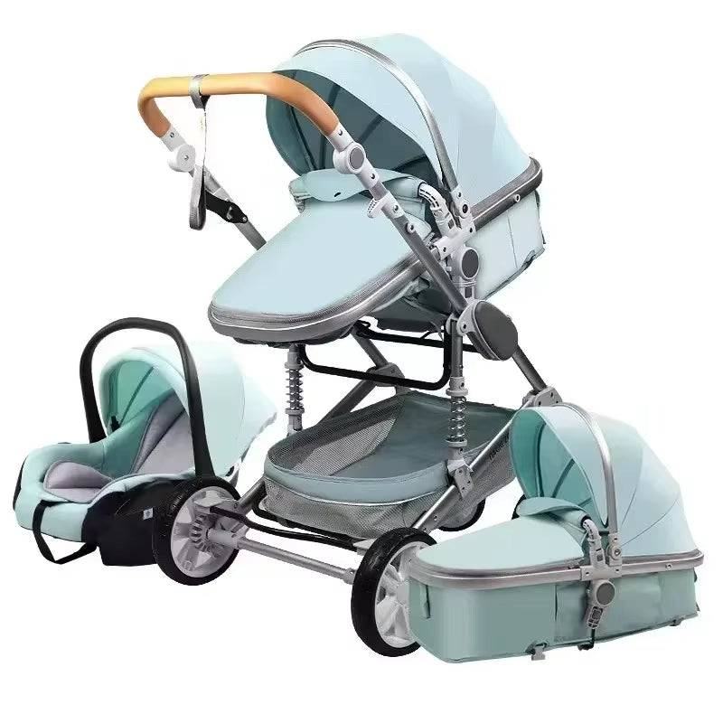 Baby Stroller 3In1 Luxury High Landscape Baby Pram Portable Baby Pushchair Multifunctional Newborn Carriage Double Faced