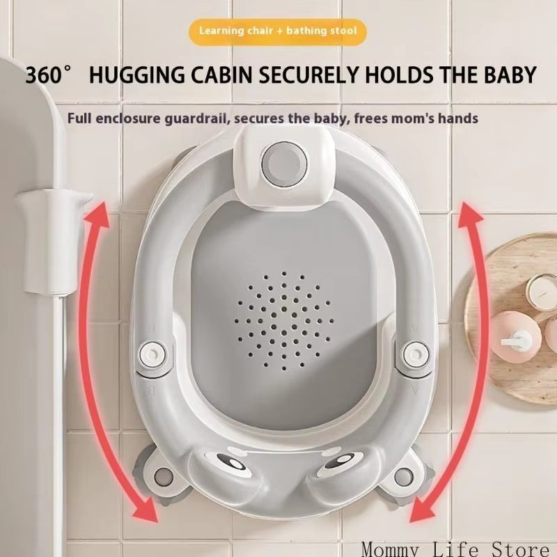 Safe Baby Bath Chair Ergonomic Support Non Slip Base for Newborns Toddler Quick Dry Feature Bath Stool Support
