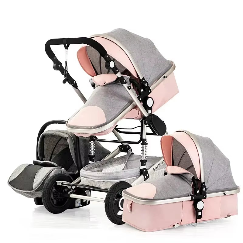 Baby Stroller 3In1 Luxury High Landscape Baby Pram Portable Baby Pushchair Multifunctional Newborn Carriage Double Faced