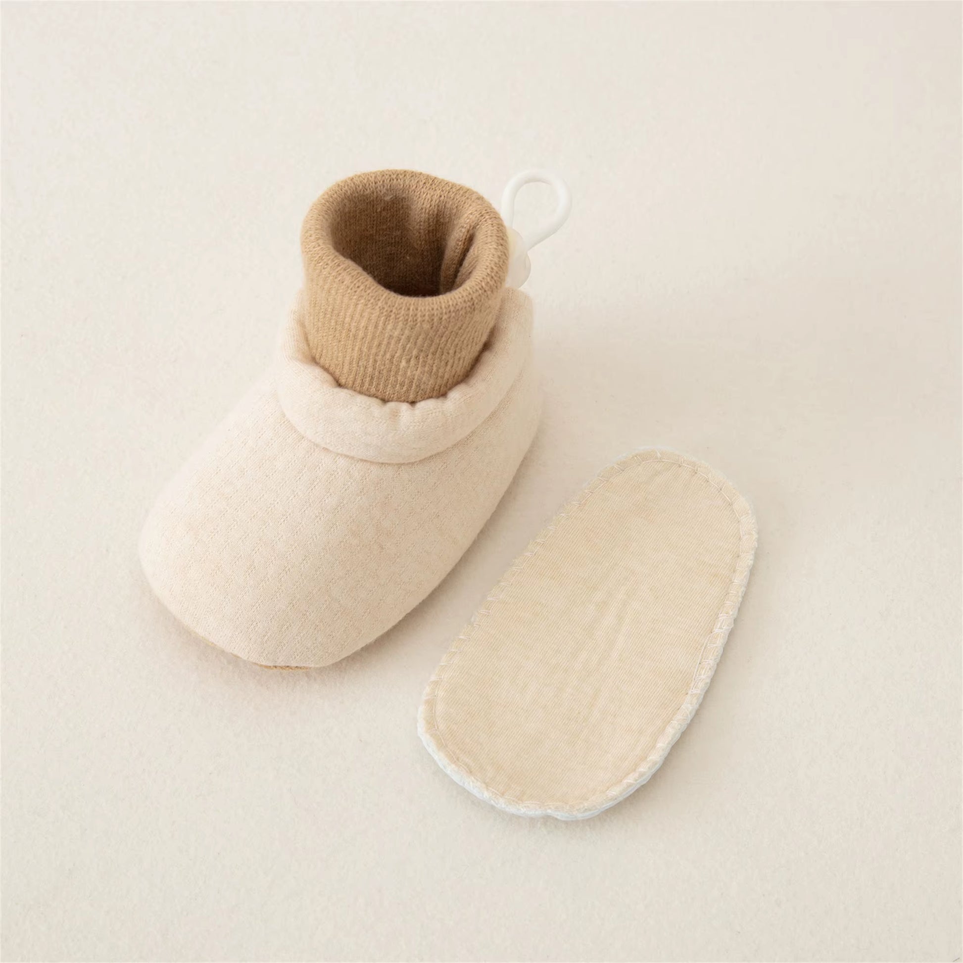 Adorable Baby Booties Shoes with Gripper Stylish Contrast Color Infant Sock Shoes for Non-Slip Walking Breathable