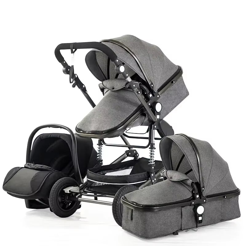 Baby Stroller 3In1 Luxury High Landscape Baby Pram Portable Baby Pushchair Multifunctional Newborn Carriage Double Faced