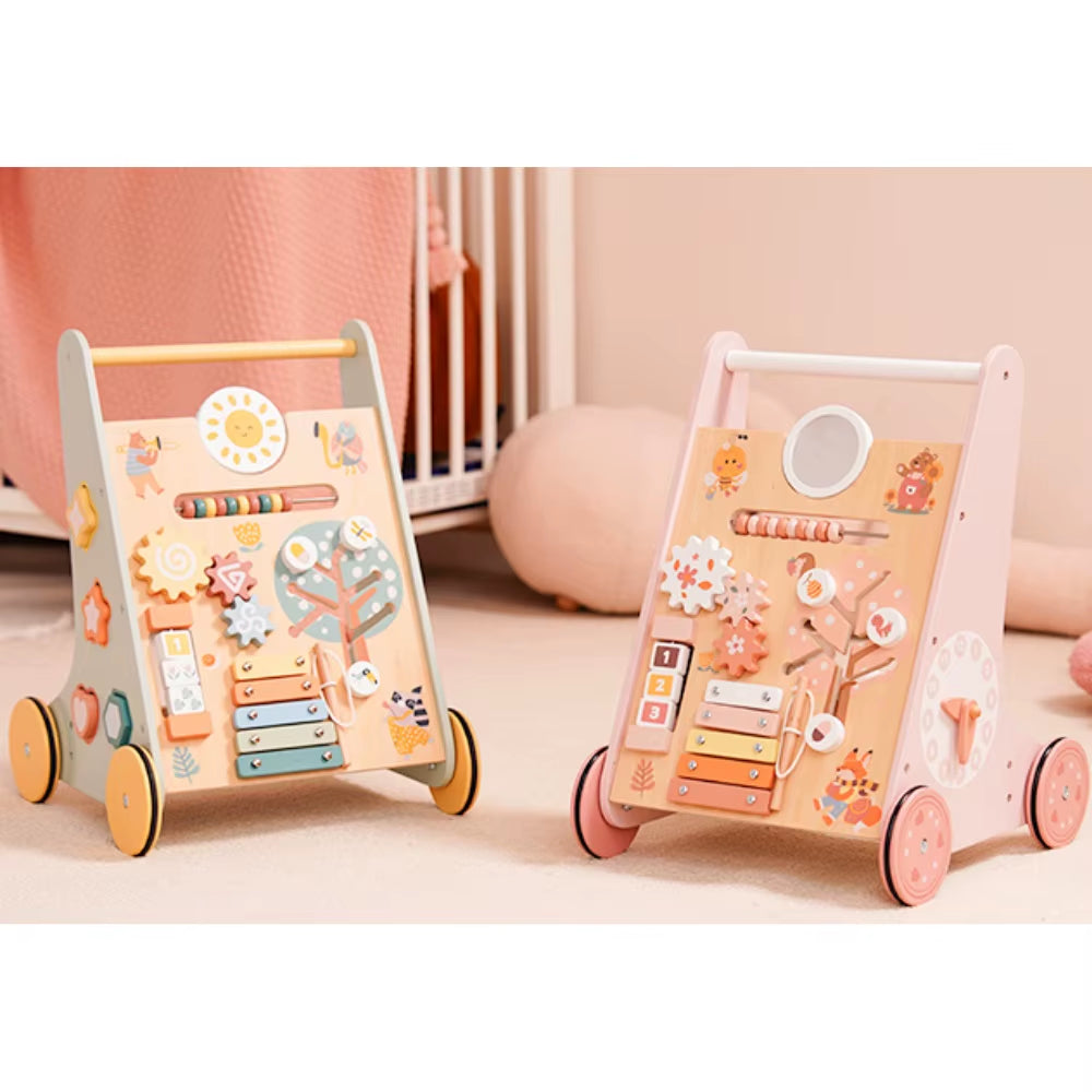 Robotime  Wooden Baby Walker with Wheels Montessori Push Toys for Babies Learning to Walk Baby Walkers Activity Center