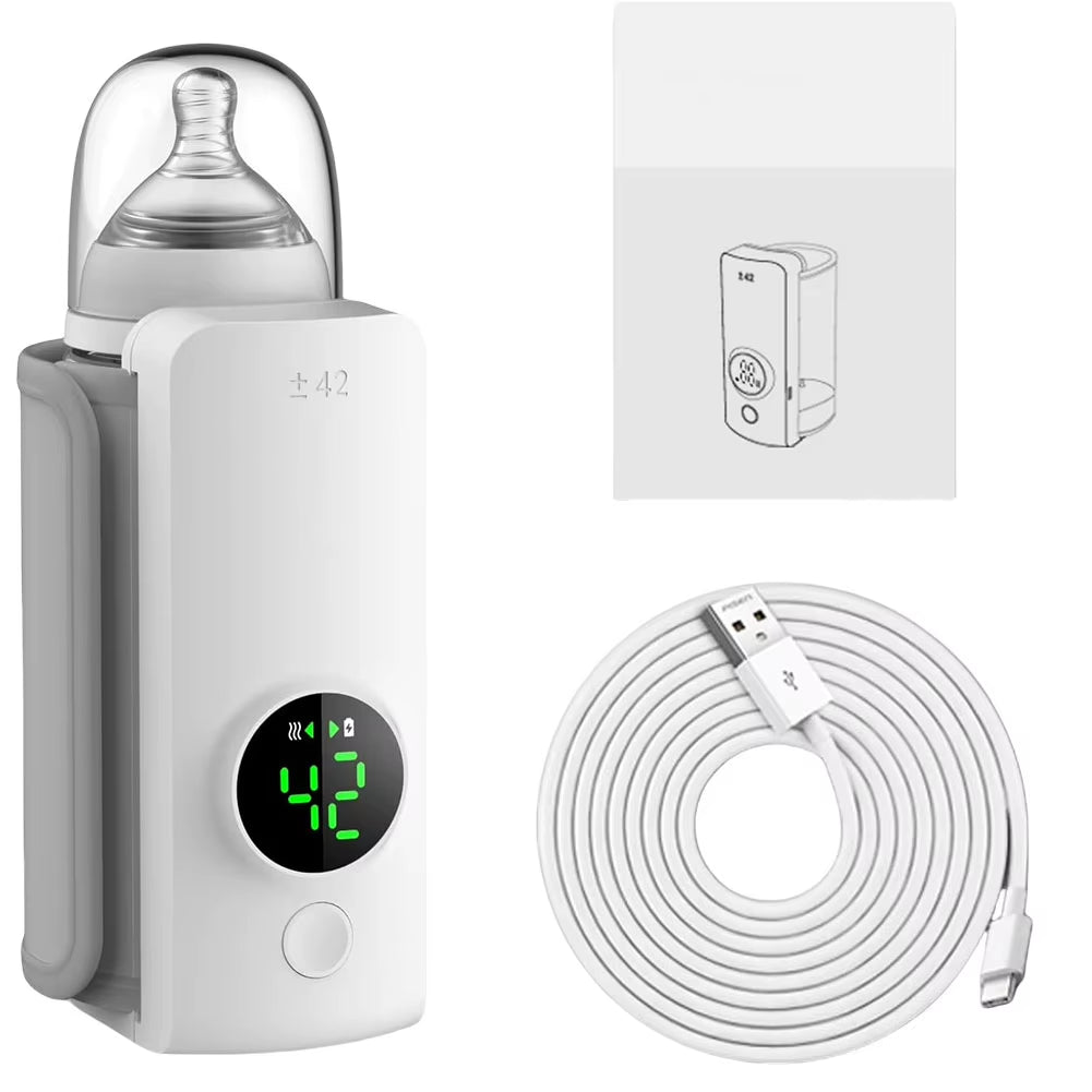 Portable Bottle Warmer Rechargeable Cordless Milk Warmer Travel Warmer for Comfortable Baby Feeding on the Go