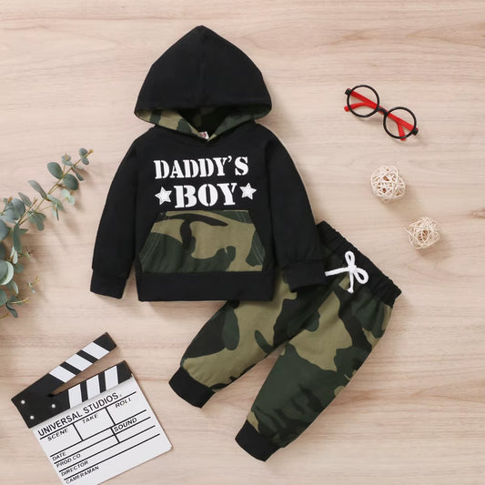 Winter Newborn Infant Baby Boy Long Sleeves Cotton Hooded Daddy'S Boy Fashion Baby Hoodies Clothing