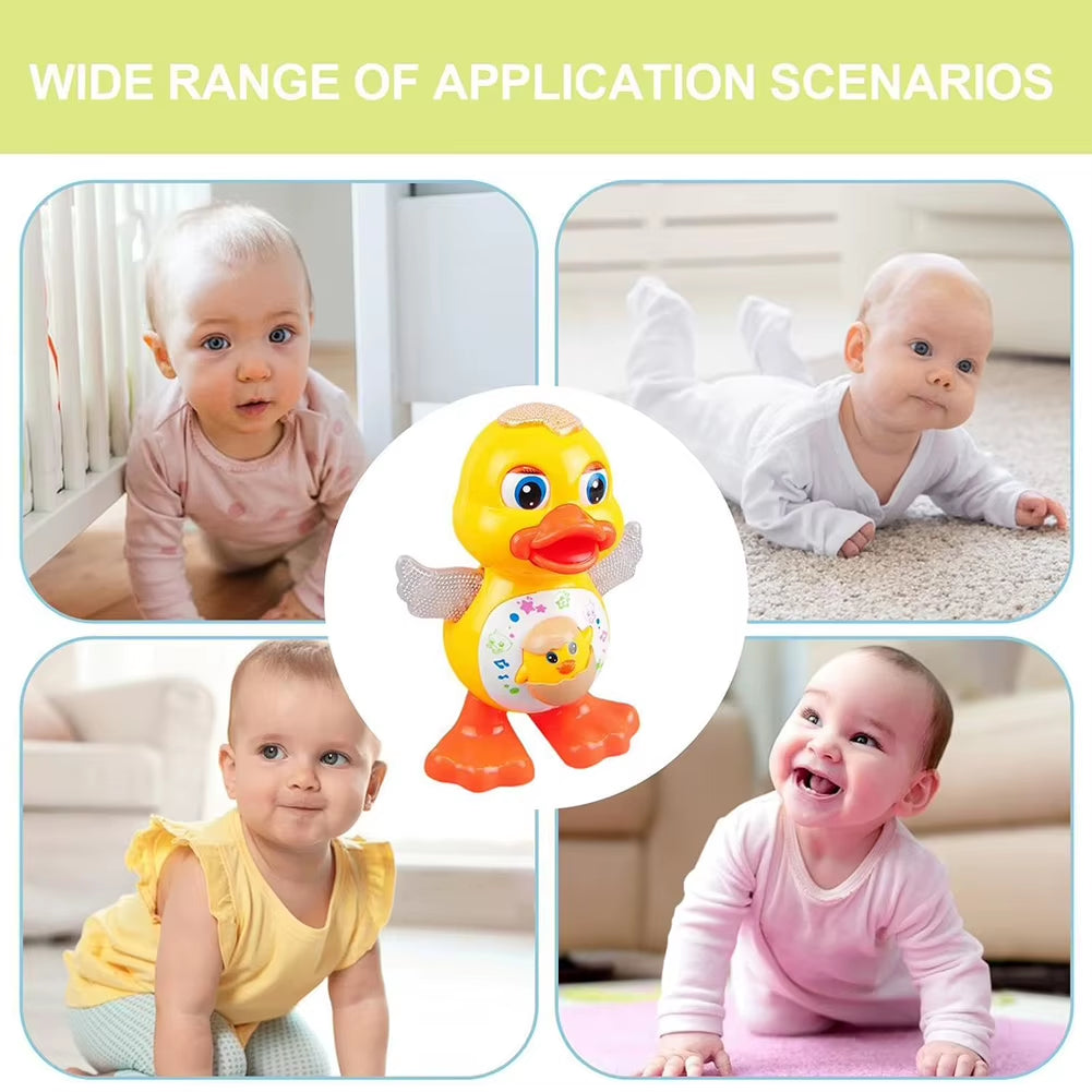 Electric Dancing Duck with Music & Lights Baby Musical Duck Toy Dancing Walking Yellow Duck for 1 + Year Old Toddler Boys Girls