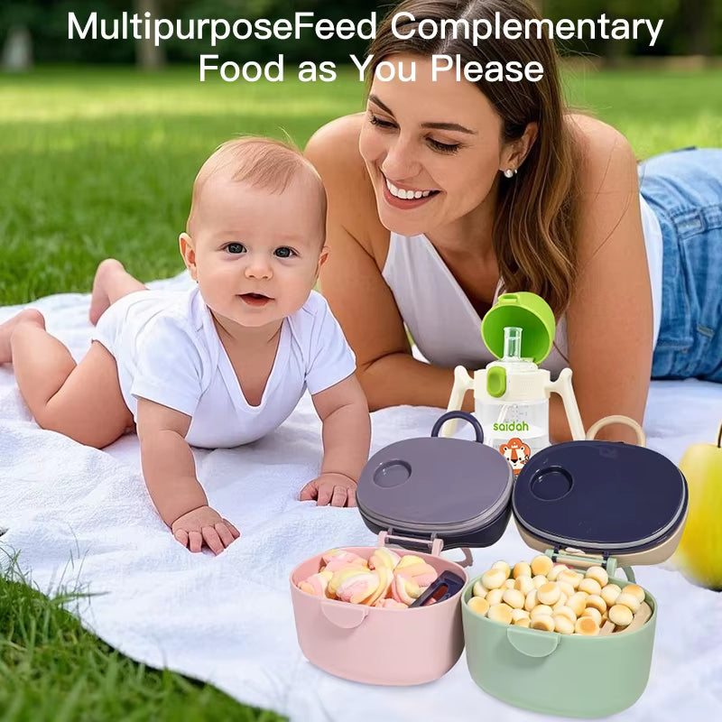 330Ml/500Ml Infant Baby Milk Powder Snacks Storage Box, with Secure Lock & Portable Container, Ideal for Travel, Youngsters Gif