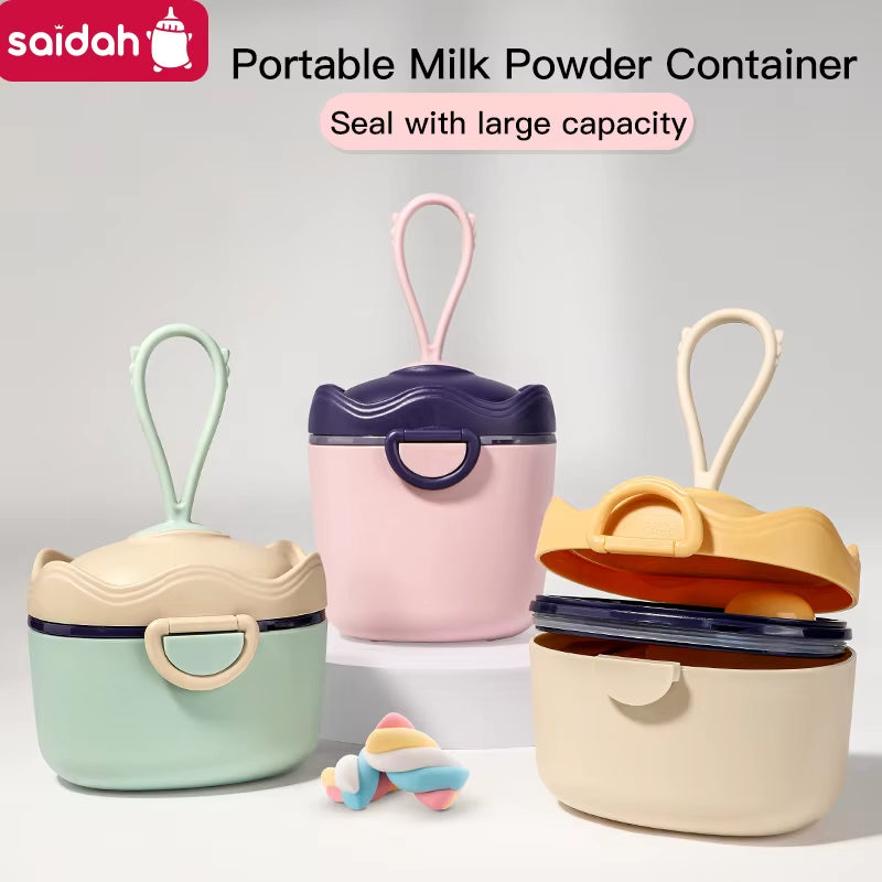 330Ml/500Ml Infant Baby Milk Powder Snacks Storage Box, with Secure Lock & Portable Container, Ideal for Travel, Youngsters Gif