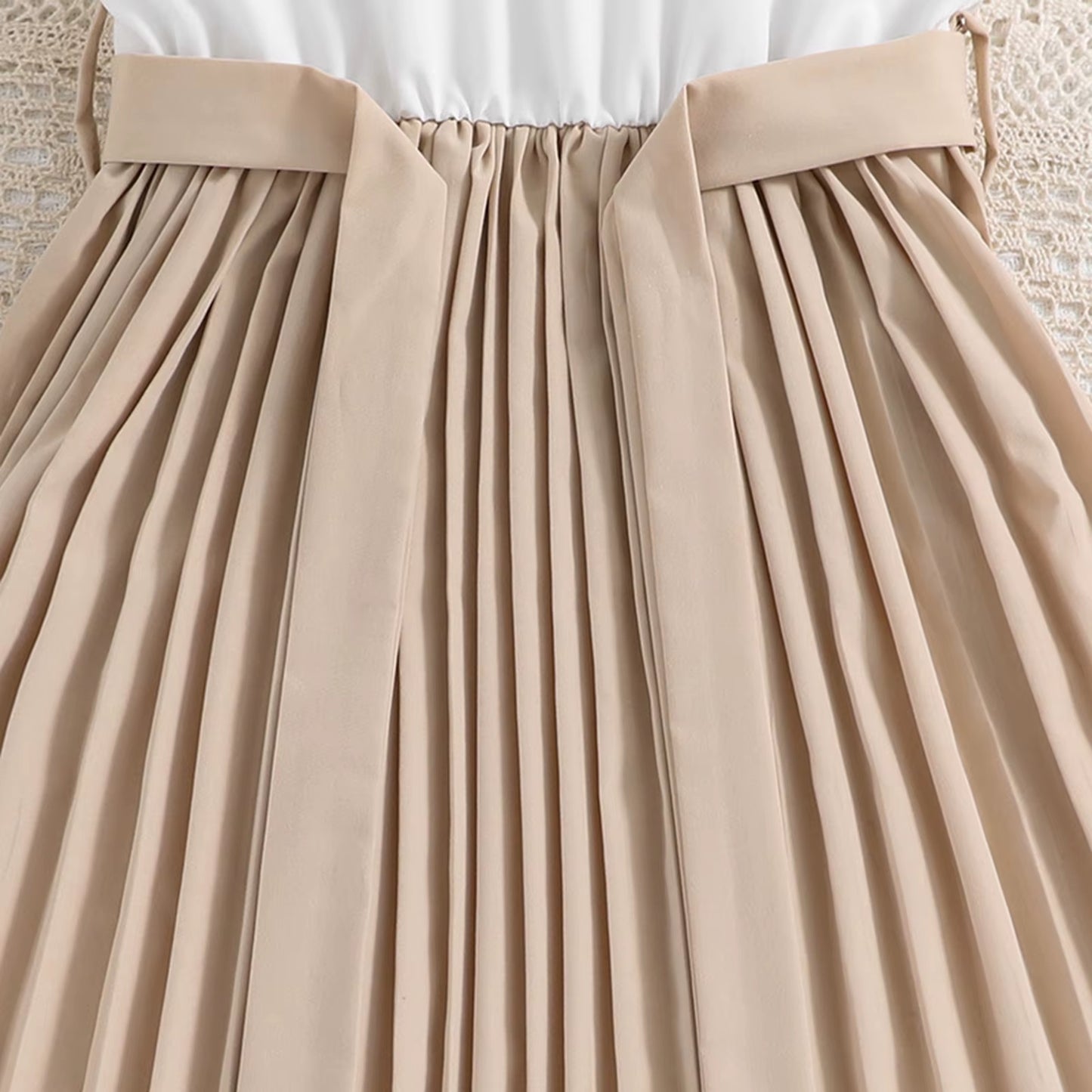 First Birthday Dresses Kids Children Girls Summer Sleeveless Patchwork Color Dress with Belt Casual Dress Baby Girl Floral Dress