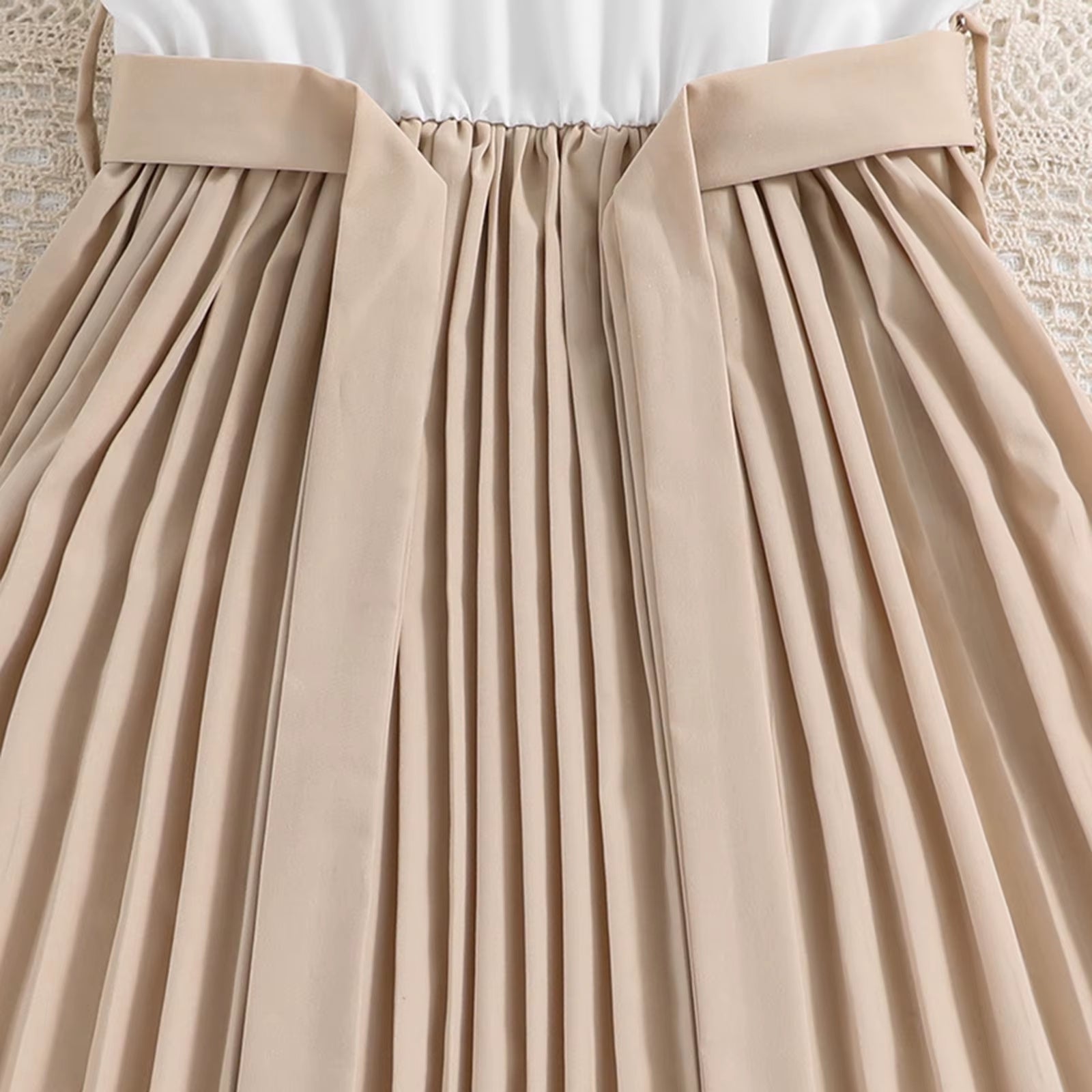 First Birthday Dresses Kids Children Girls Summer Sleeveless Patchwork Color Dress with Belt Casual Dress Baby Girl Floral Dress