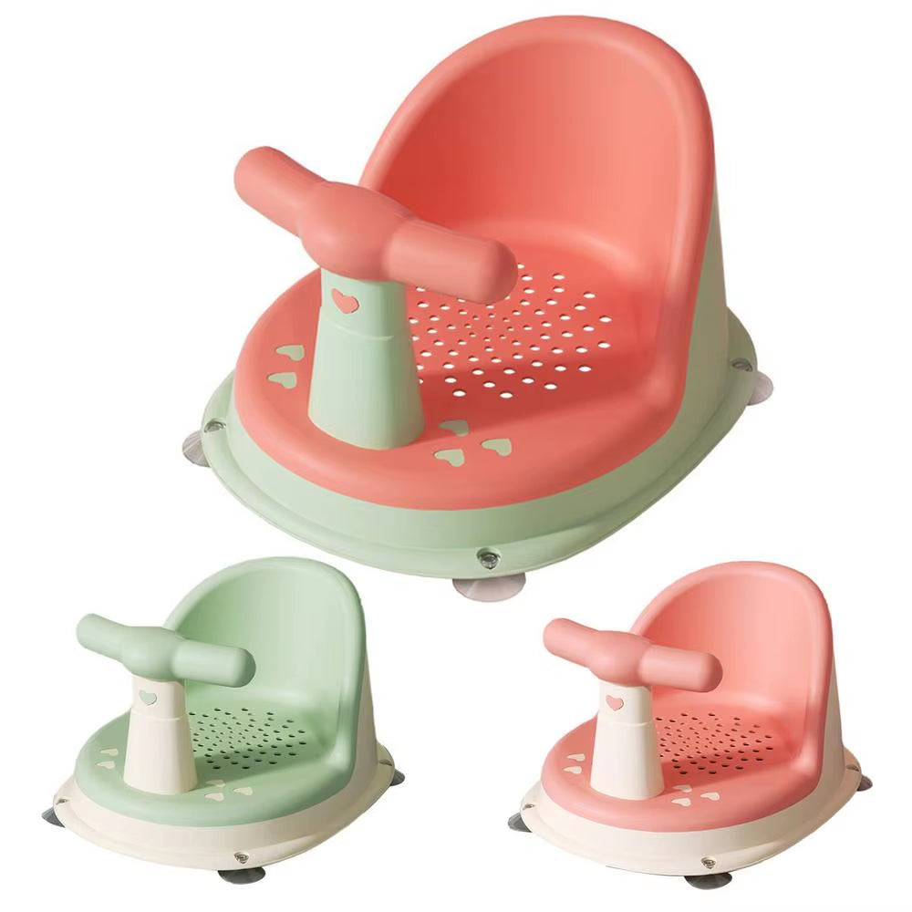 Funny PP+TPE Baby Shower Chair Antiskid Multiple Colors Bathtub Seat Suction Cup Design Non Slip Bath Stool Baby Shower