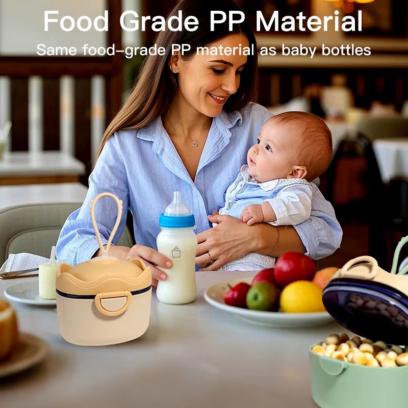 330Ml/500Ml Infant Baby Milk Powder Snacks Storage Box, with Secure Lock & Portable Container, Ideal for Travel, Youngsters Gif
