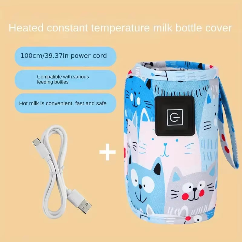 USB Milk Water Warmer, Travel Stroller Insulated Bag, Nursing Bottle Heater, Portable Bottle Feeding Warmer