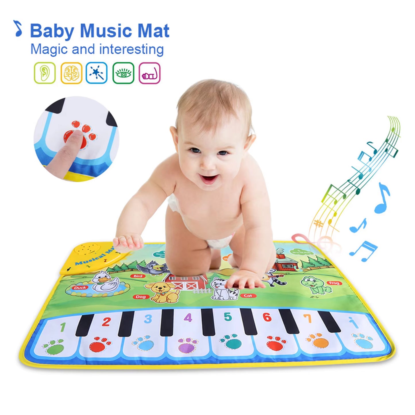 Baby Music Mat Children Crawling Piano Carpet Educational Musical Toy Kids Gift