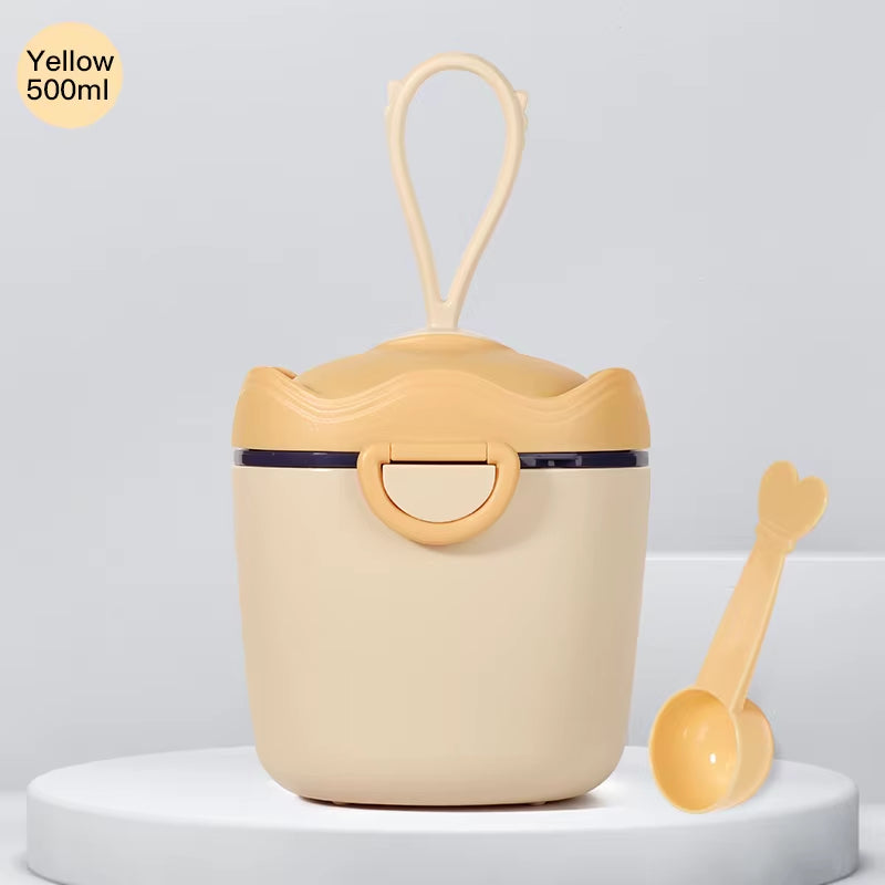 330Ml/500Ml Infant Baby Milk Powder Snacks Storage Box, with Secure Lock & Portable Container, Ideal for Travel, Youngsters Gif
