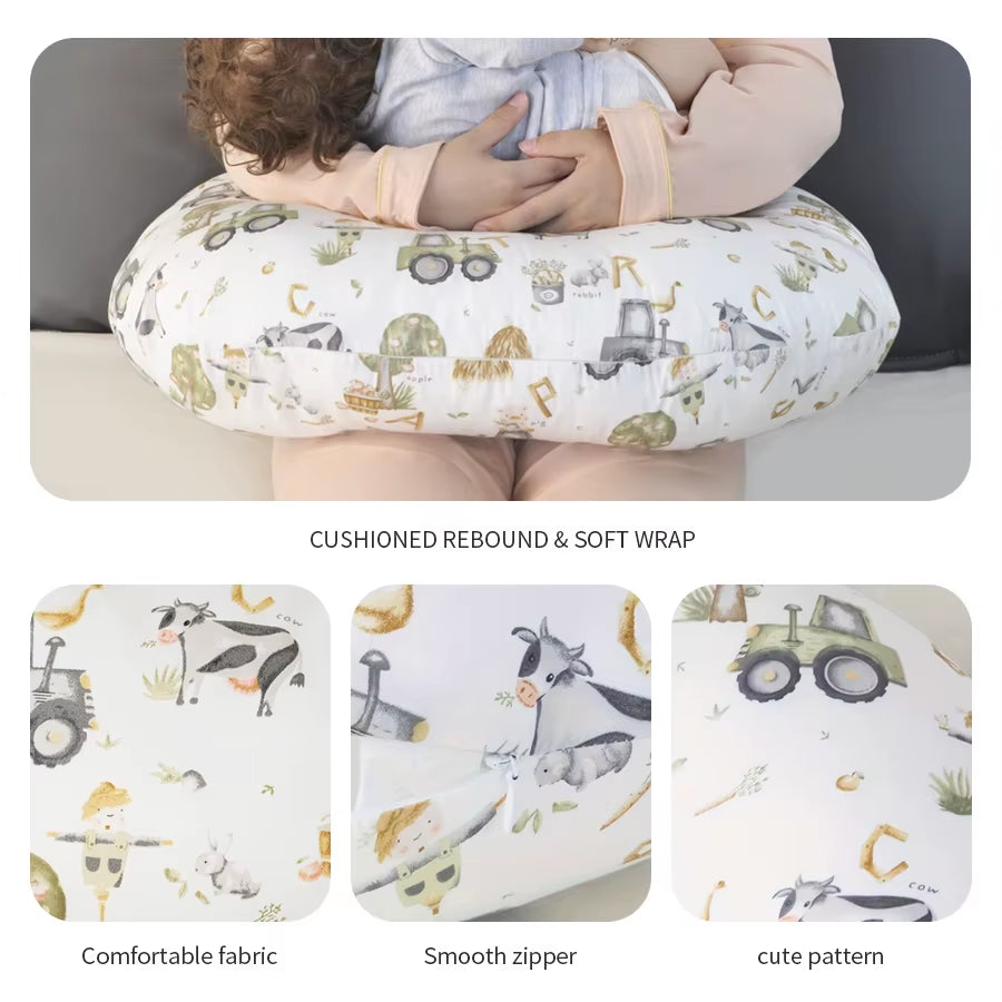 Baby Breastfeeding Pillow Nursing Pillow for Period Lactation Maternity Feeding Cushion with Breathable Fabric Cute Print