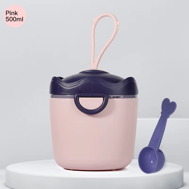330Ml/500Ml Infant Baby Milk Powder Snacks Storage Box, with Secure Lock & Portable Container, Ideal for Travel, Youngsters Gif