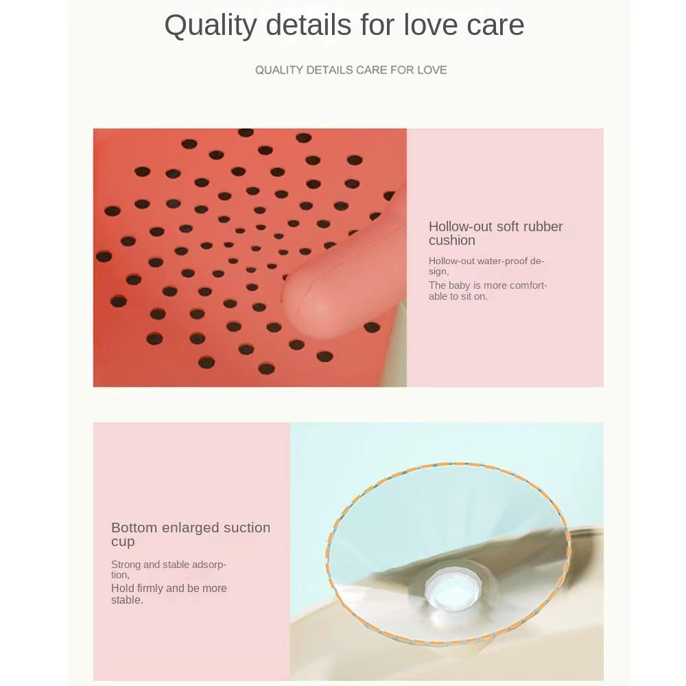 Funny PP+TPE Baby Shower Chair Antiskid Multiple Colors Bathtub Seat Suction Cup Design Non Slip Bath Stool Baby Shower