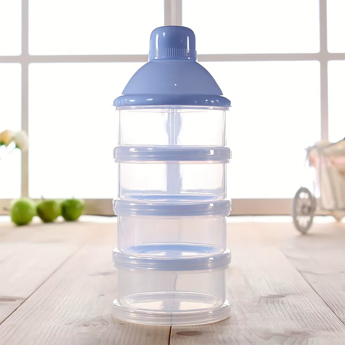 4 Layers Transparent Milk Powder Container,Stackable Baby Food Storage Box, Portable Formula Dispenser