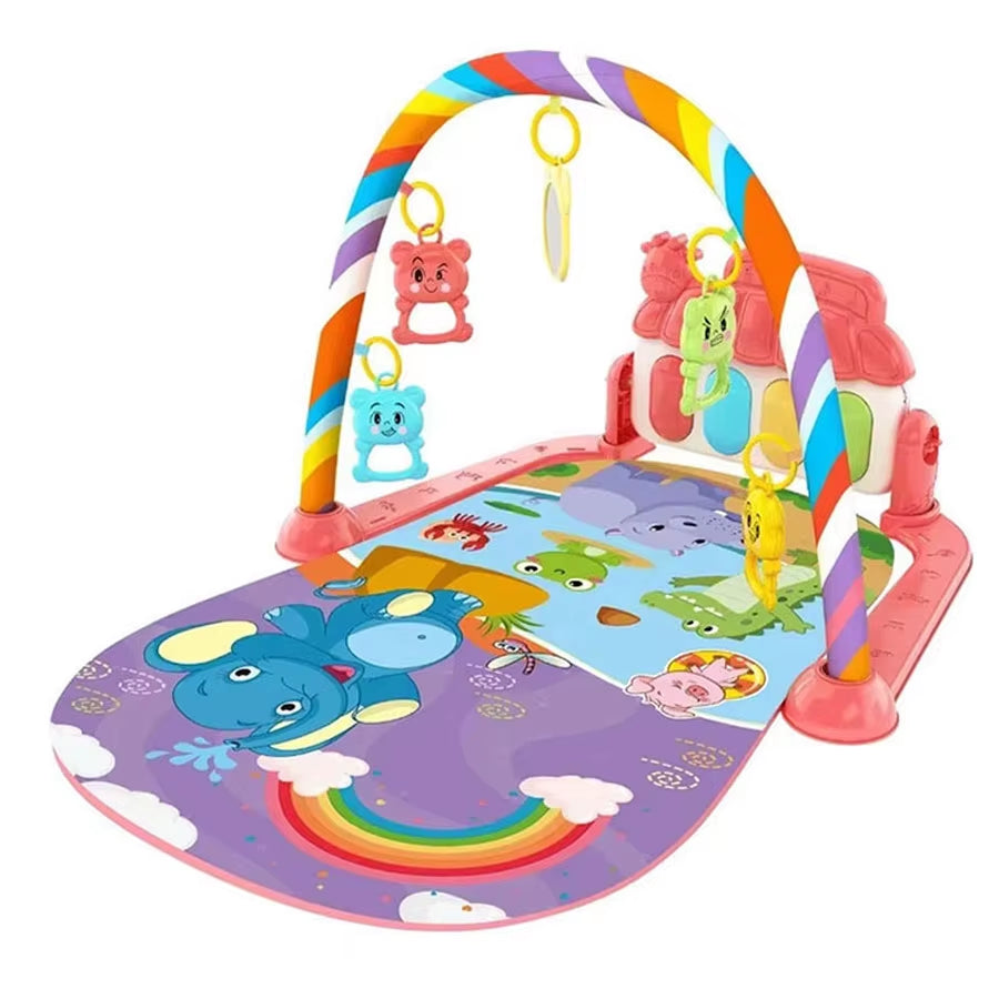Baby Playmat Gym Crawling Activity Rug Toys for 0-12 Months Gift Infant Play Mat Toddler Music Rack Carpet with Piano Keyboard