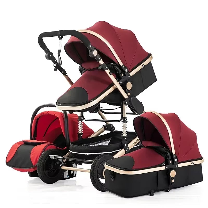 Baby Stroller 3In1 Luxury High Landscape Baby Pram Portable Baby Pushchair Multifunctional Newborn Carriage Double Faced