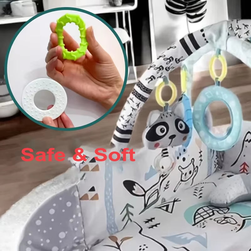 4In1 Baby Play Mat Thick Newborn Kids Activity Gym Crawling Blanket Infant Game Pad Fitness Carpet Early Education Toy Gift