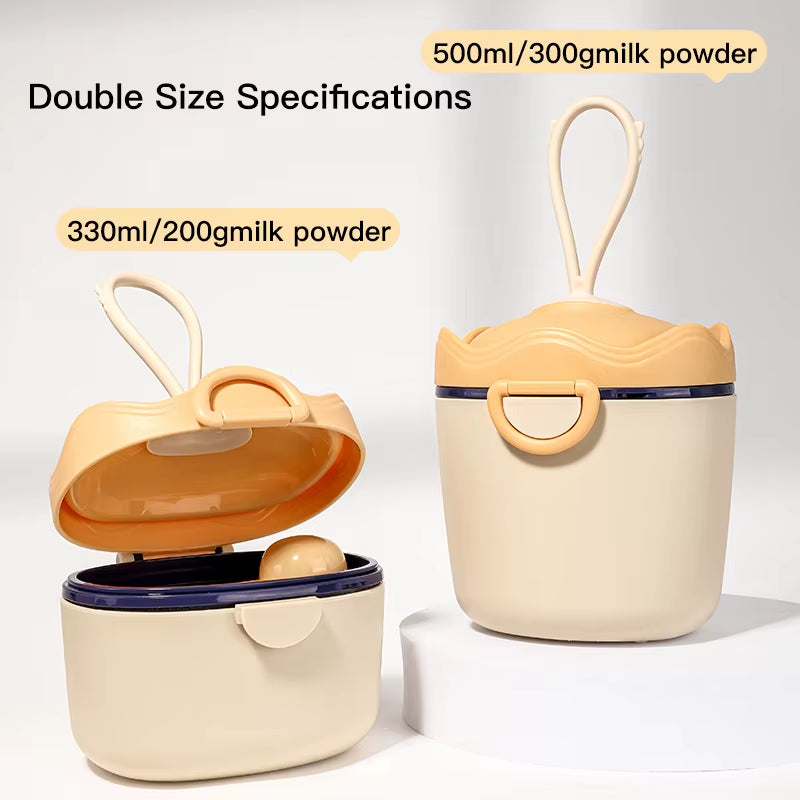330Ml/500Ml Infant Baby Milk Powder Snacks Storage Box, with Secure Lock & Portable Container, Ideal for Travel, Youngsters Gif