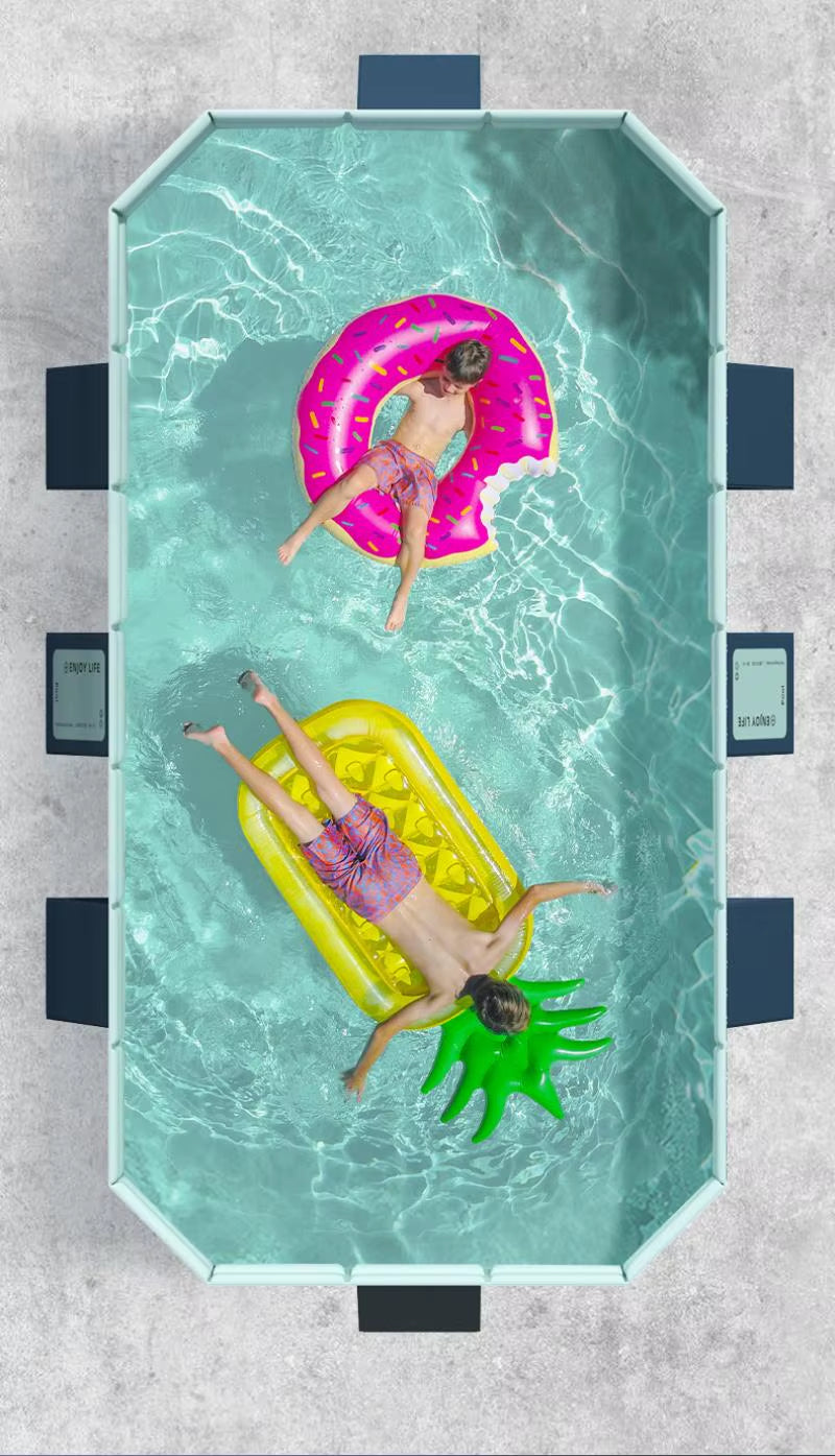2.6M 3M Foldable Non-Inflatable Kids' and Adults' Outdoor Swimming Pool - Hard Plastic Shell,Kid Pool for Backyard 