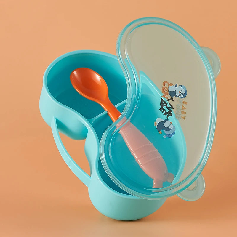 Portable and Grindable Baby'S Complementary Food Bowl Set,Separate Hot and Cold Food, Perfect for School, Picnics, and Trips