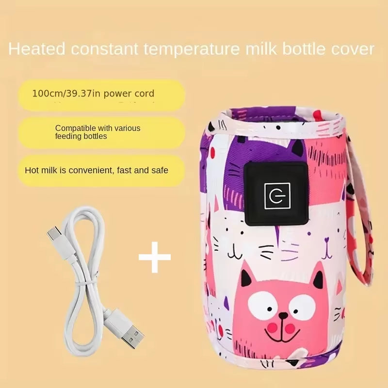 USB Milk Water Warmer, Travel Stroller Insulated Bag, Nursing Bottle Heater, Portable Bottle Feeding Warmer