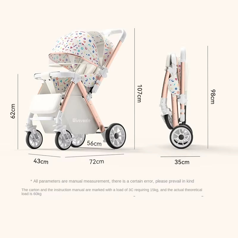 0-6 Years Old Baby Strollers Can Sit and Lie down High Landscape Lightweight Folding Two-Way Stroller Children Stroller