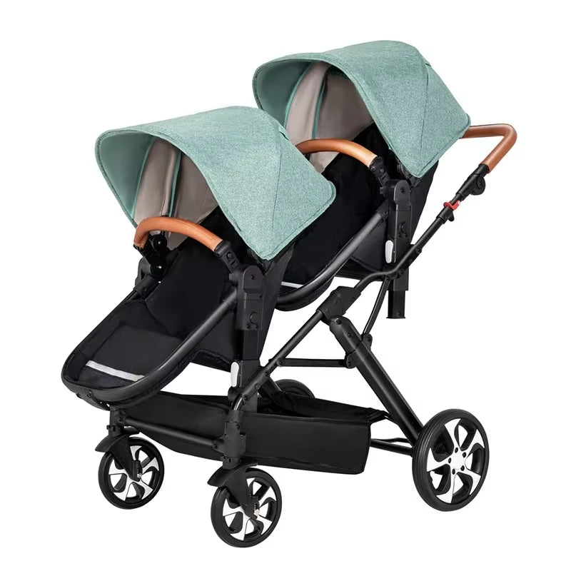 2025 New Twins Three-In-One Stroller with Car Seat, Foldable, Lightweight, Equipped with Gifts