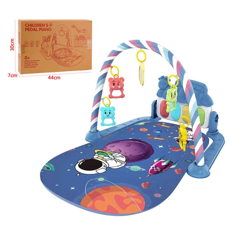 Baby Playmat Gym Crawling Activity Rug Toys for 0-12 Months Gift Infant Play Mat Toddler Music Rack Carpet with Piano Keyboard