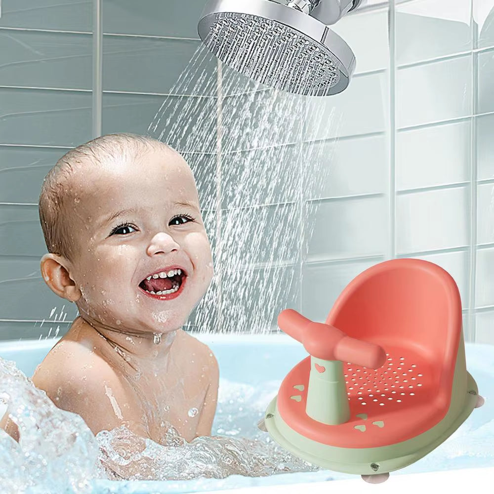 Funny PP+TPE Baby Shower Chair Antiskid Multiple Colors Bathtub Seat Suction Cup Design Non Slip Bath Stool Baby Shower