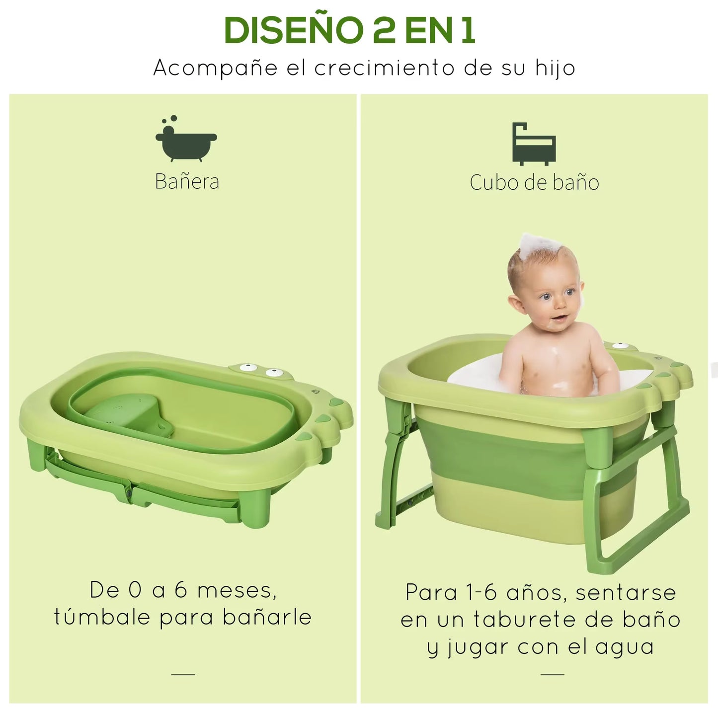 Folding Baby Bath Tub 0-3 Years Foldable Infants Toddlers Portable Travel Bebe Bathtub Multifunctional with Newborn Baby